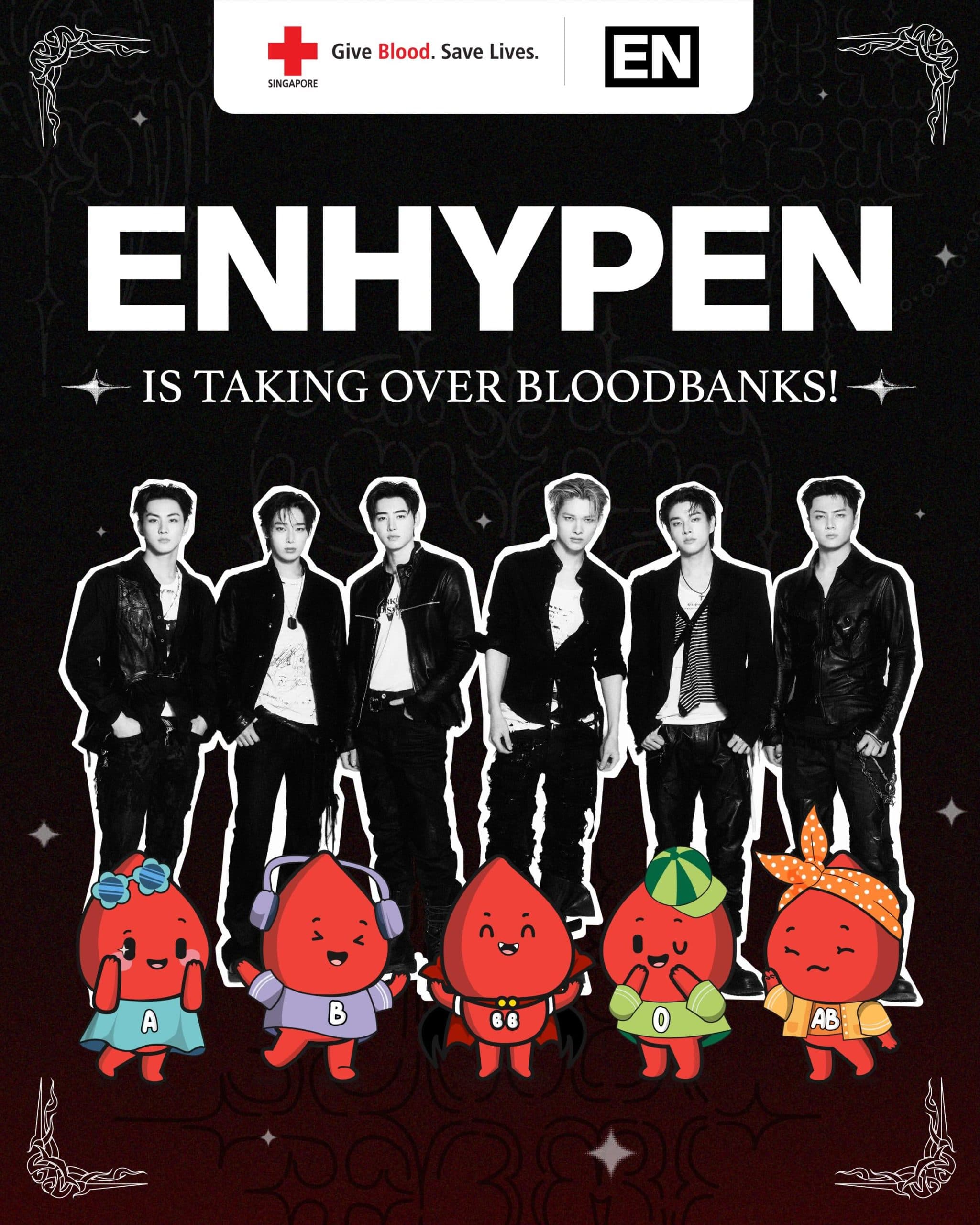 พลังบวกของแฟนคลับ! ENHYPEN ร่วมโปรเจกต์บริจาคโลหิตกับสภากาชาดสิงคโปร์ สร้างปรากฏการณ์เปลี่ยนโลก