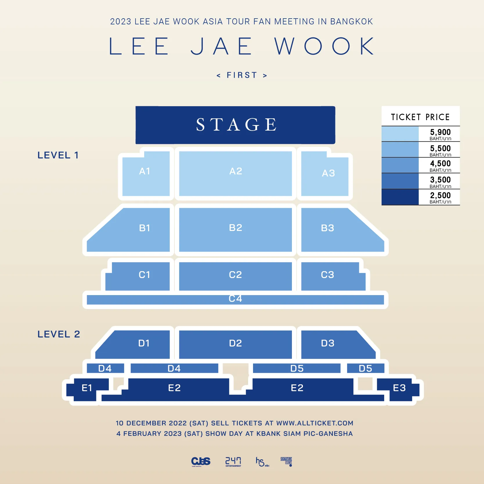 2023 LEE JAE WOOK ASIA TOUR FAN MEETING FIRST IN BANGKOK Seat Plan w